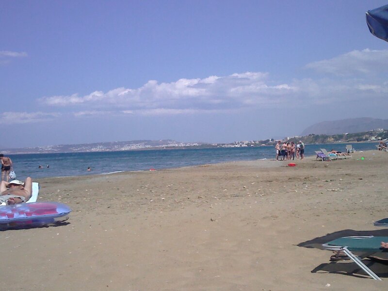 People on a Sandy Beach — Blue