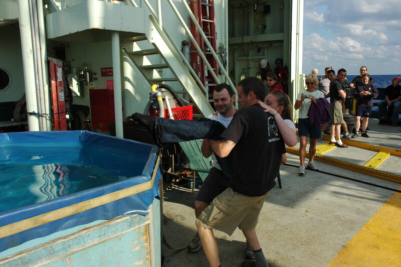 People on a ship deck
