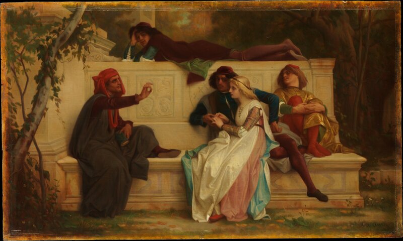 People on a Stone Bench