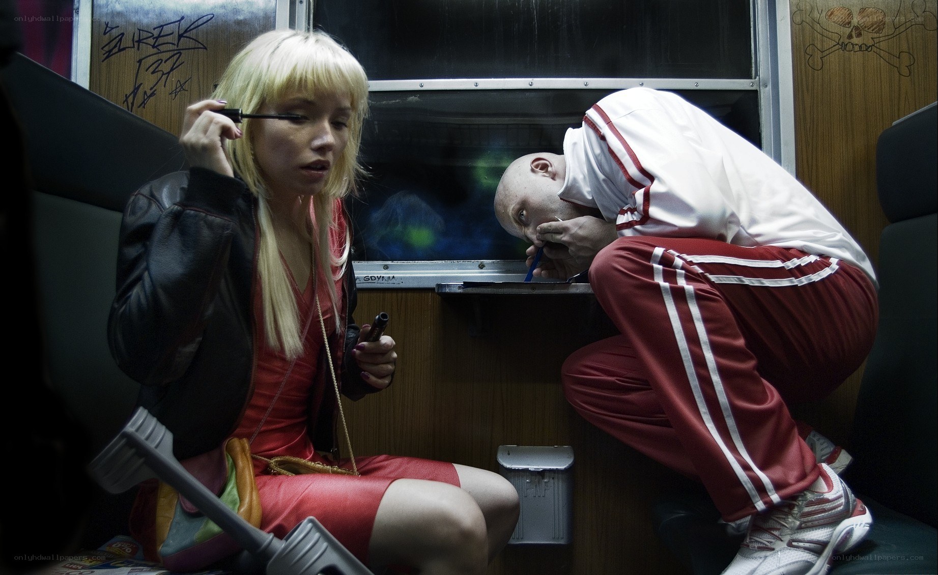 People on a subway car