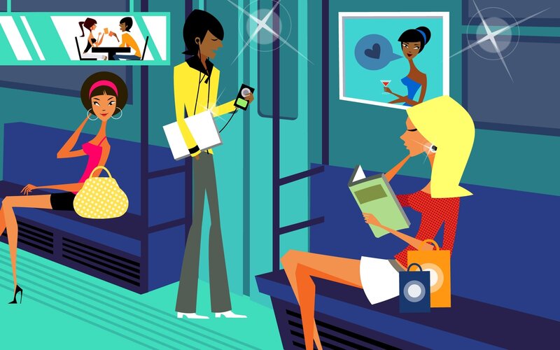 People on a train