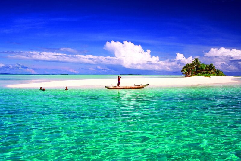 People on a Tropical Island
