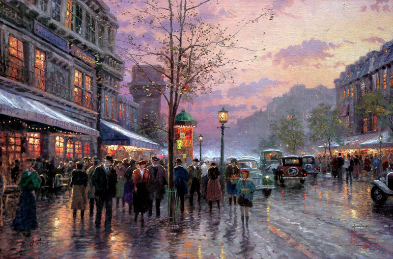 People on a Wet Street