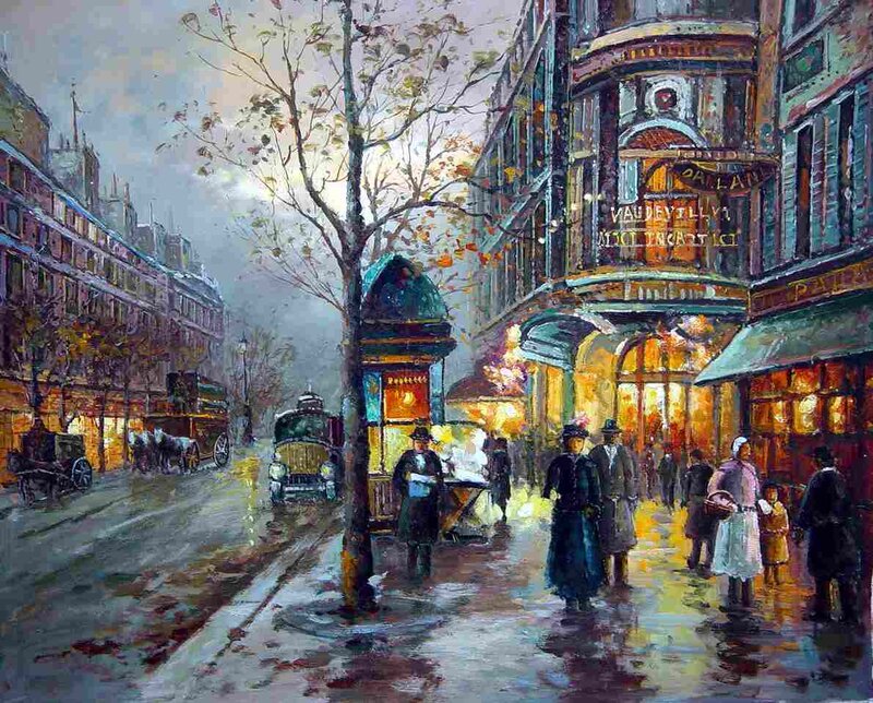 People on a Wet Street — Yellow, Dramatic