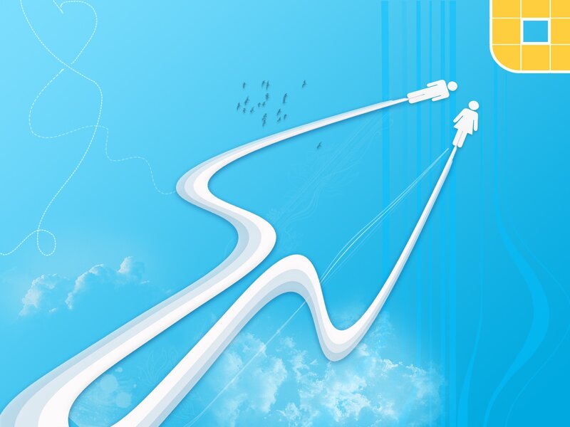 people on a winding path