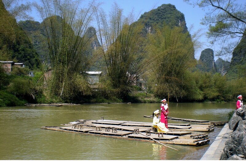 People on Bamboo Raft