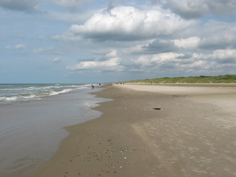 People on Beach — Blue