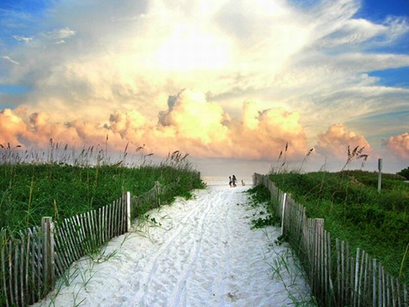 People on Beach Path