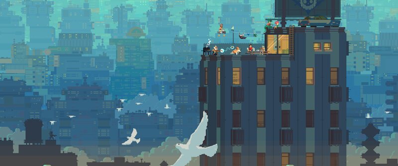 People on Building Rooftop