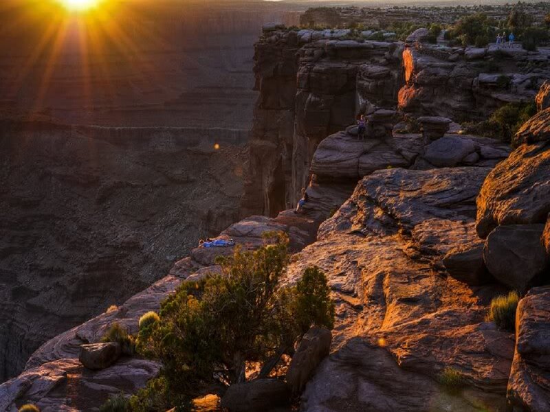 People on Canyon Ledge