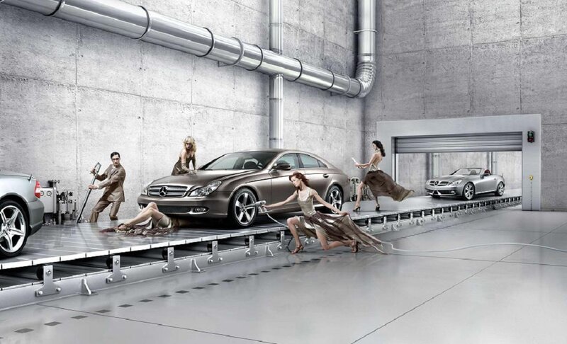 People on Car Assembly Line