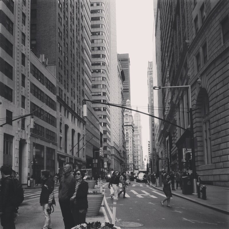 People on City Street — Black, Busy