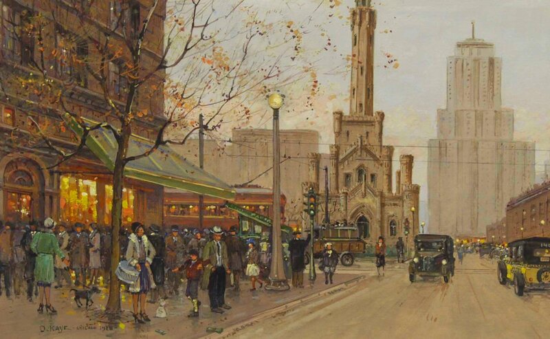 People on City Street — Brown