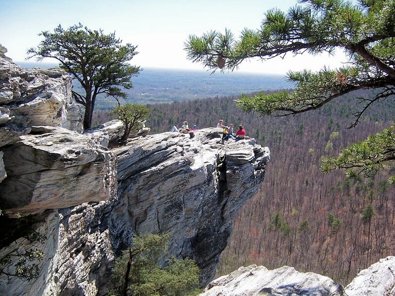 People on Cliff Edge — Gray