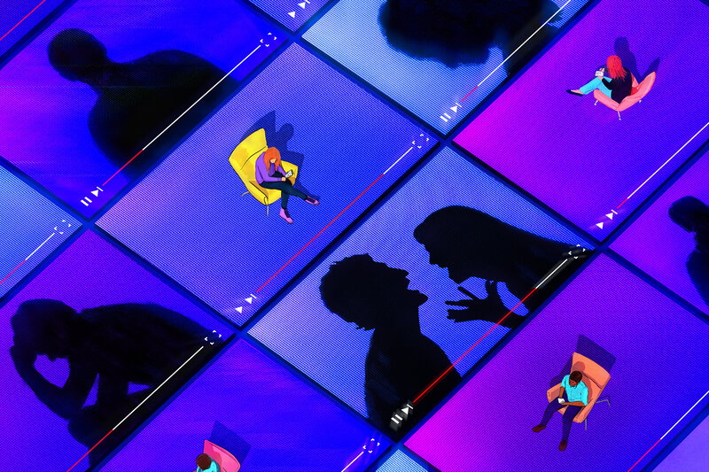People on Digital Screens