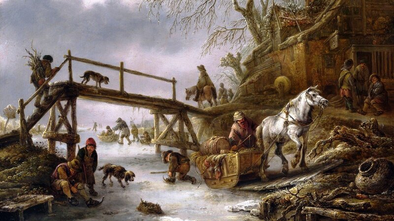 People on Frozen River