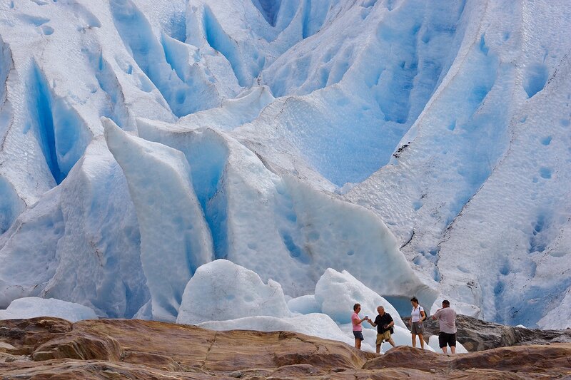 People on Glacier — Blue