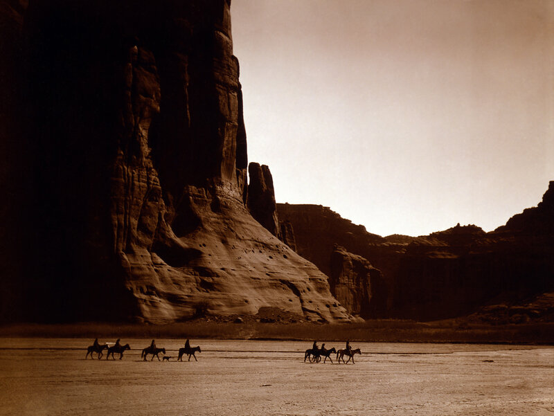 People on Horseback — Brown