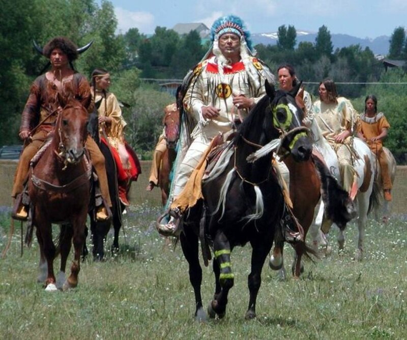 People on Horseback — Green