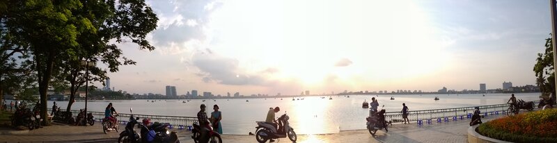 People on Lakeside Promenade