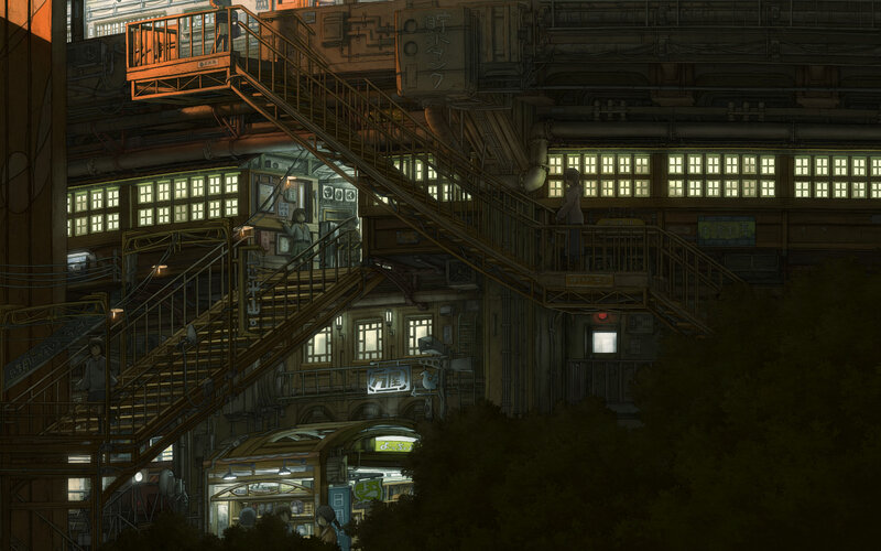 People on Metal Stairs