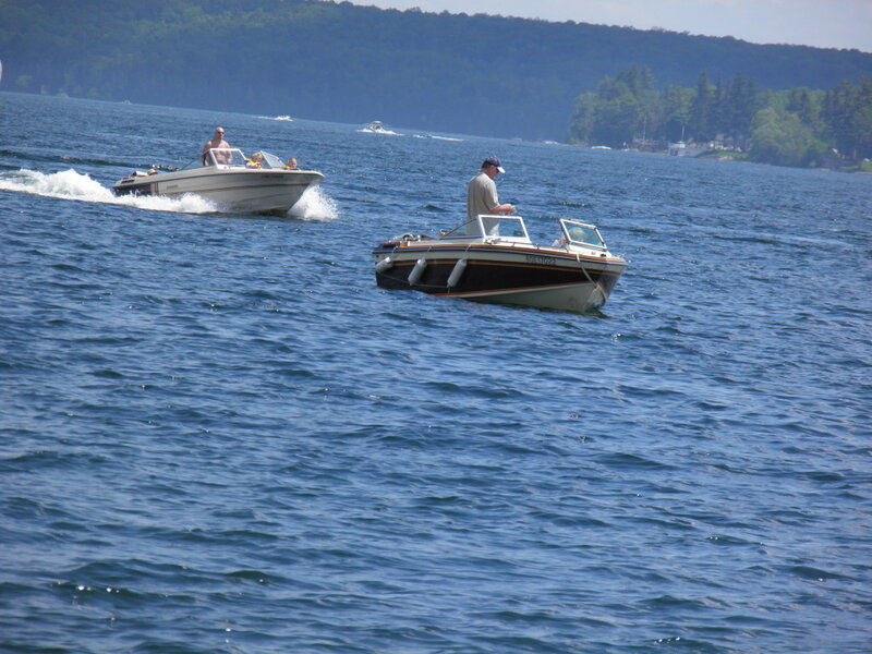 People on Motorboats