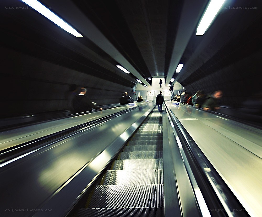 People on moving walkways