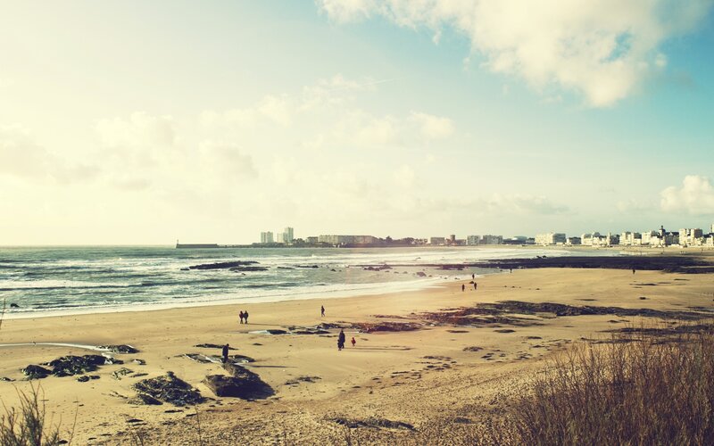 People on Sandy Beach — Beige, Serene