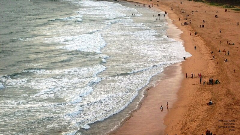 People on Sandy Beach — Brown