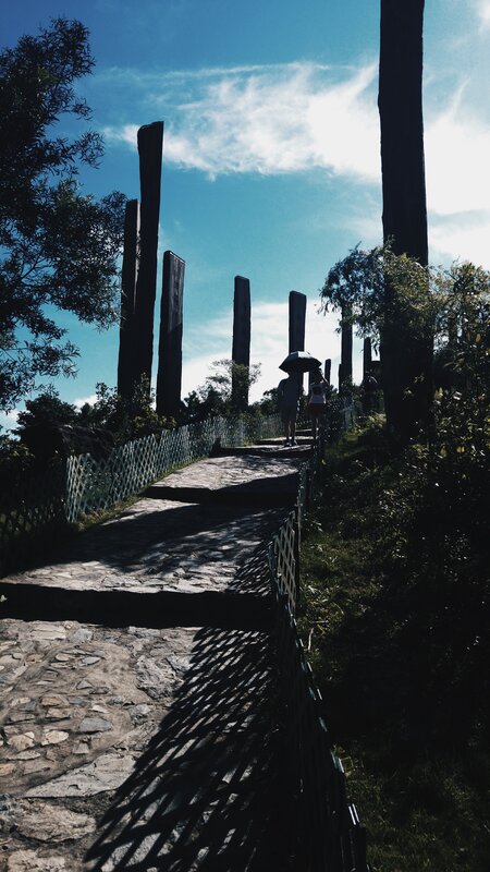 People on Stone Path