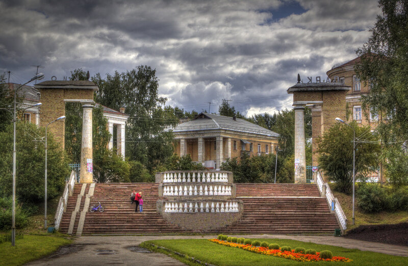 People on Stone Stairs