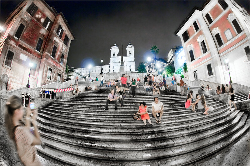 People on Stone Steps