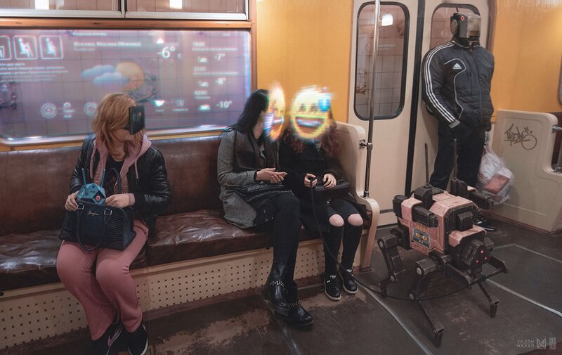 People on Subway Train