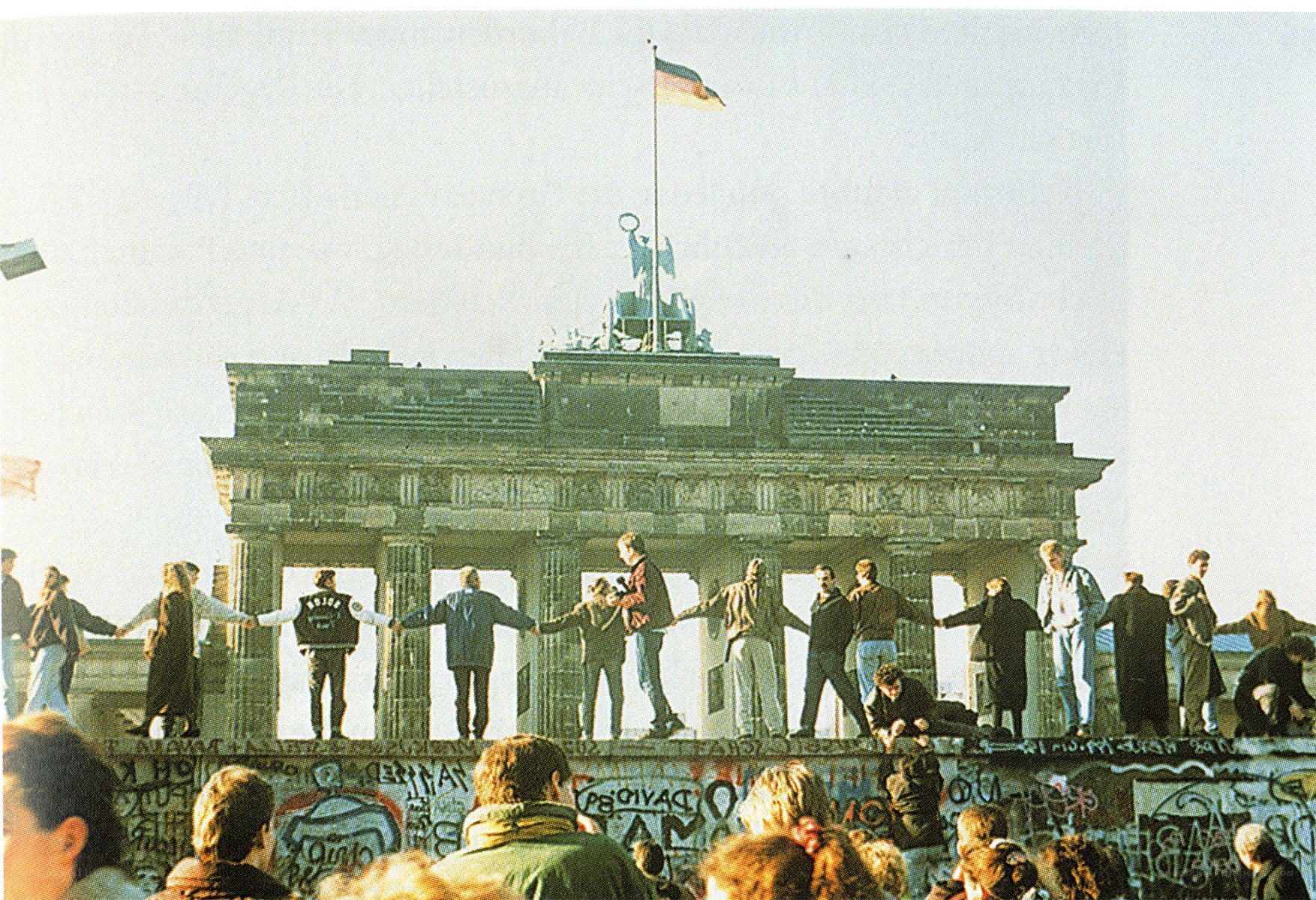 People on the Berlin Wall