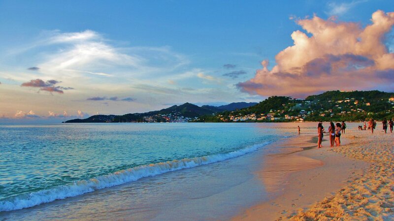 People on Tropical Beach — Blue, Serene