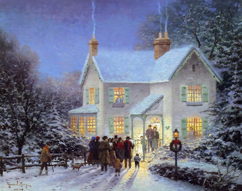People Outside House — White, Peaceful, Night
