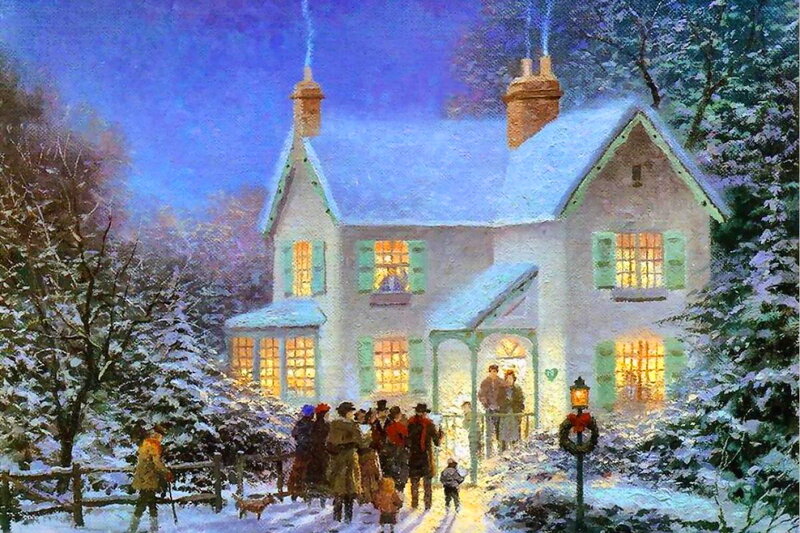 People Outside House — White