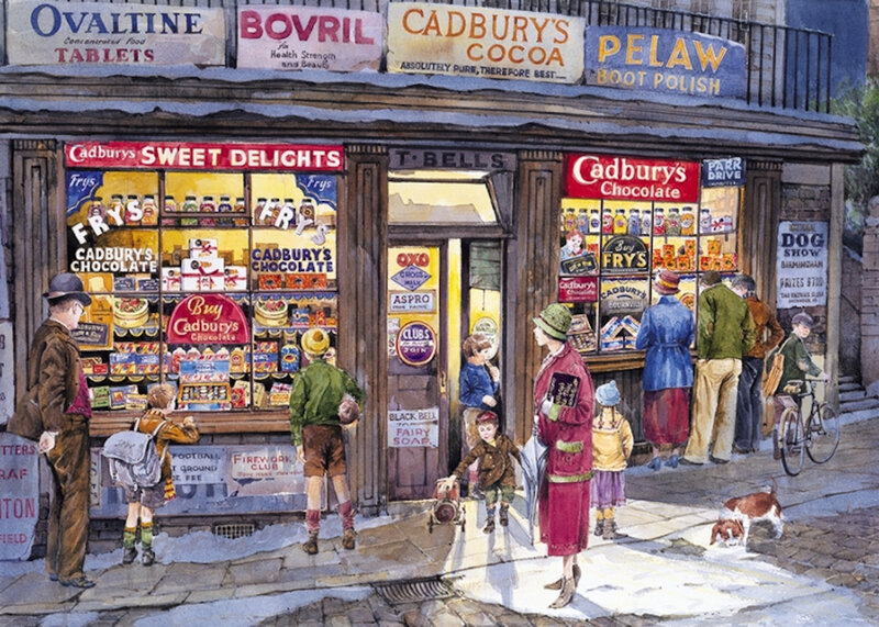 People Outside Sweet Shop