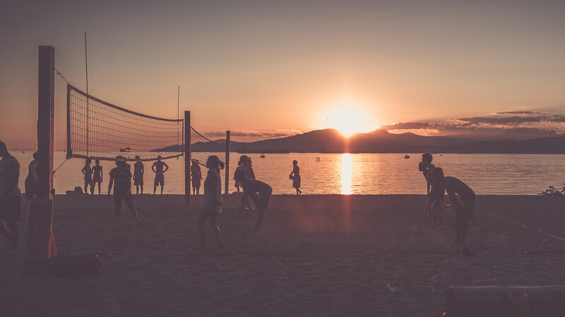People Playing Beach Volleyball