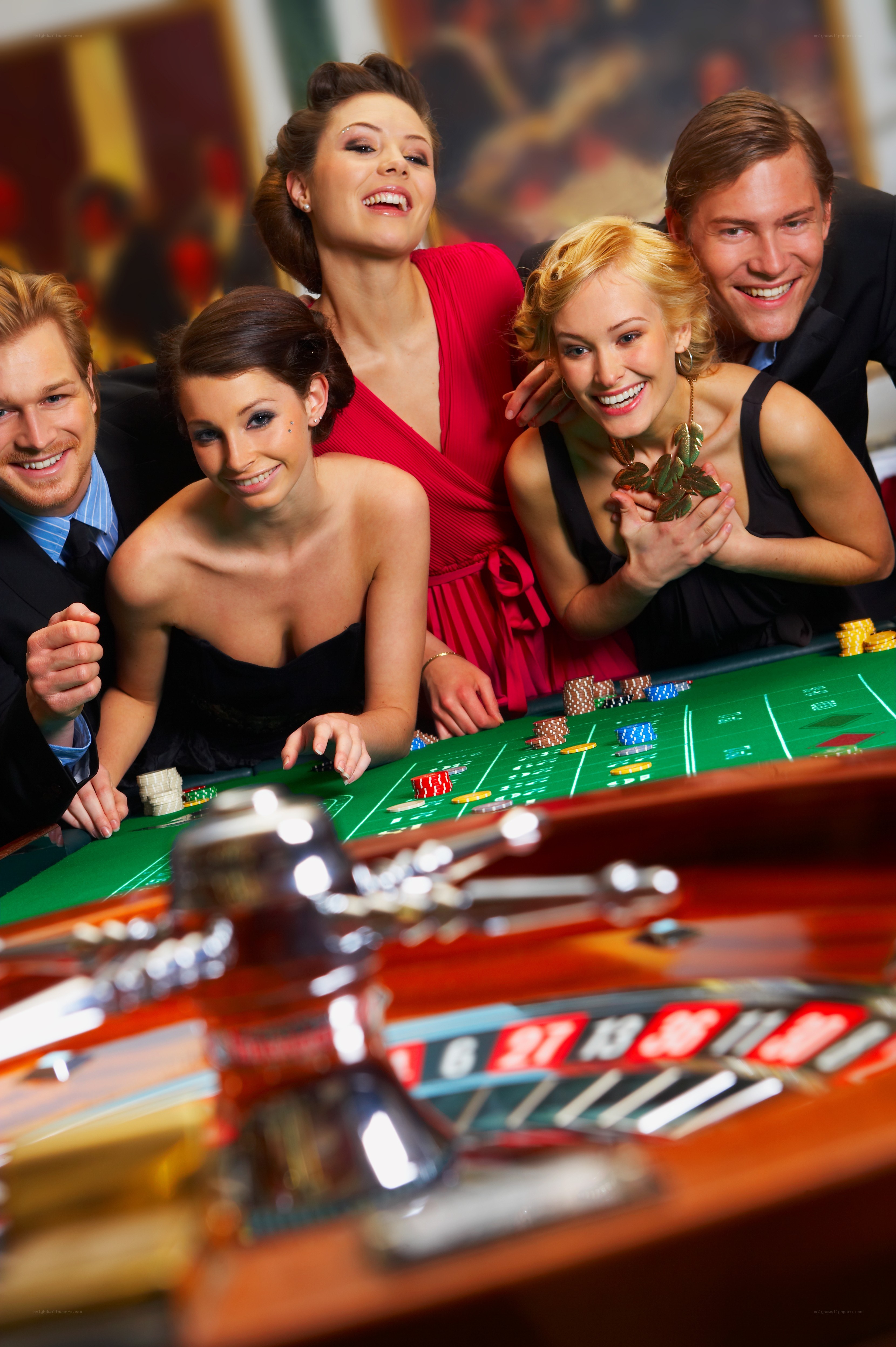 People playing roulette at casino