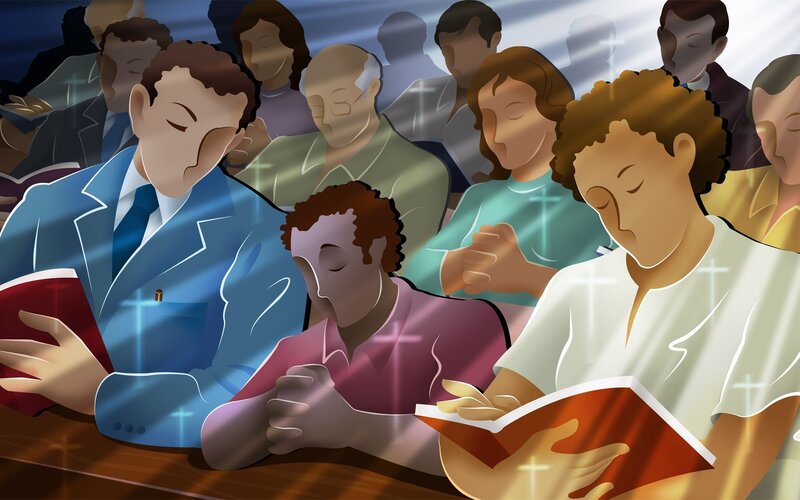 People Praying in Church