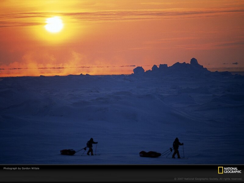 People Pulling Sleds