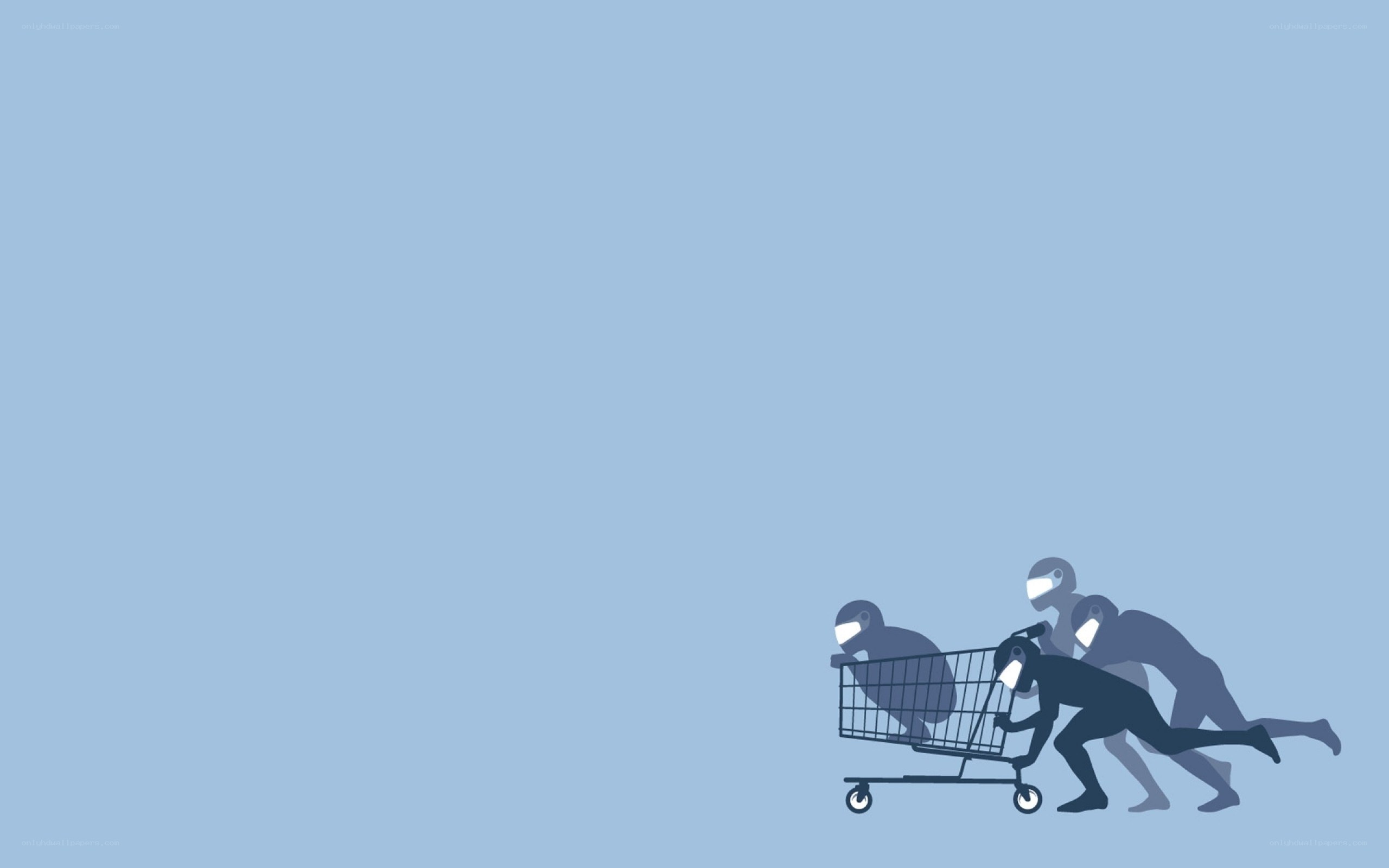 people pushing shopping cart