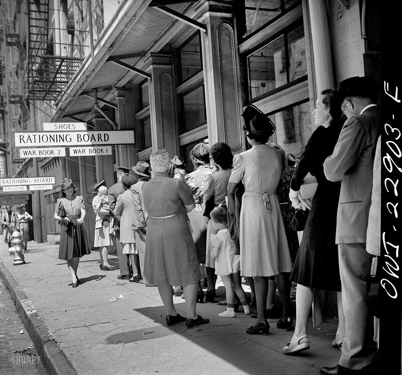 People queueing for rationing in the US
