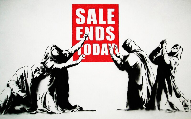 People Reaching for Sign
