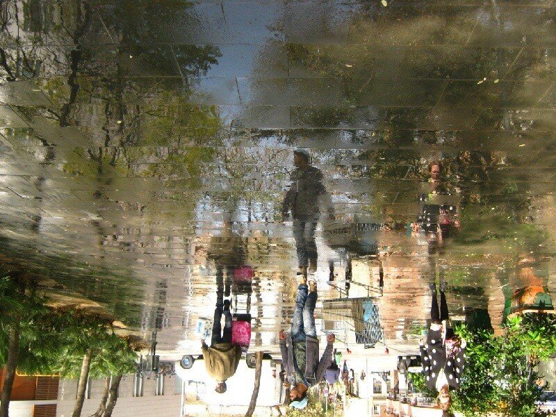 People Reflected in Water