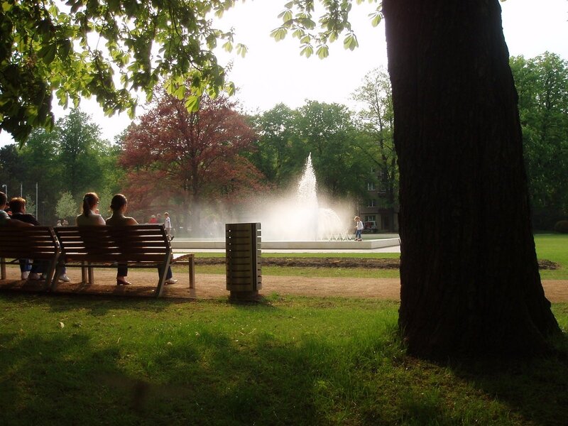 People relaxing in a park