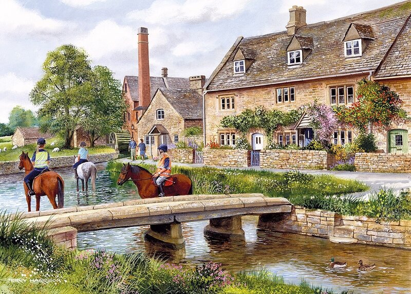 People Riding Horses — Brown, Serene