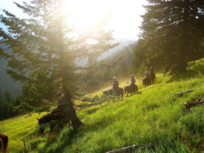 People Riding Horses — Green