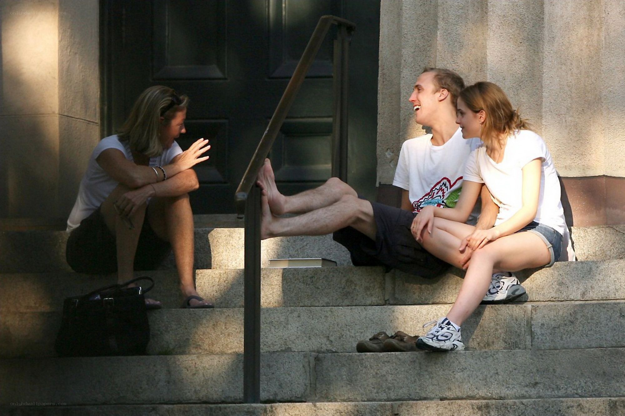 People sitting on steps